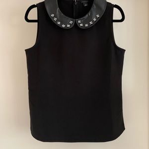 Ann Taylor Leather Collar Shirt
